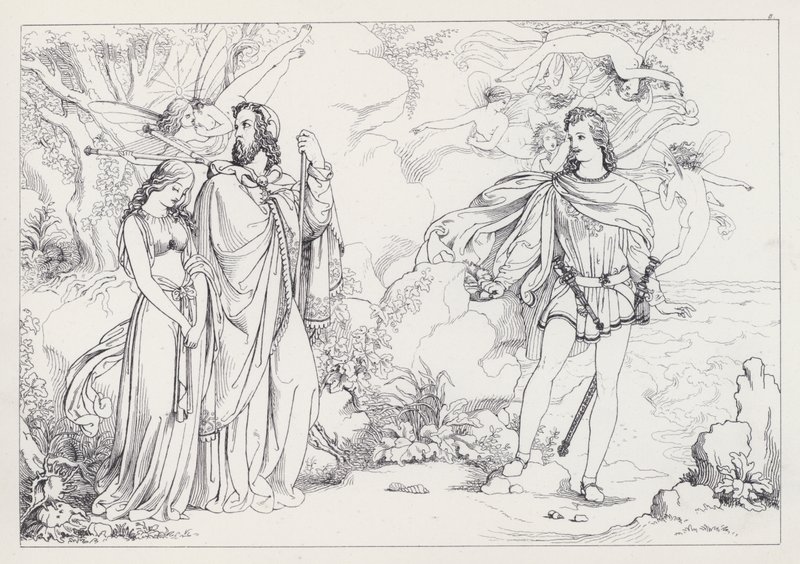 Shakespeares The Tempest, akt I, scene 2 av Joseph Noel after Paton