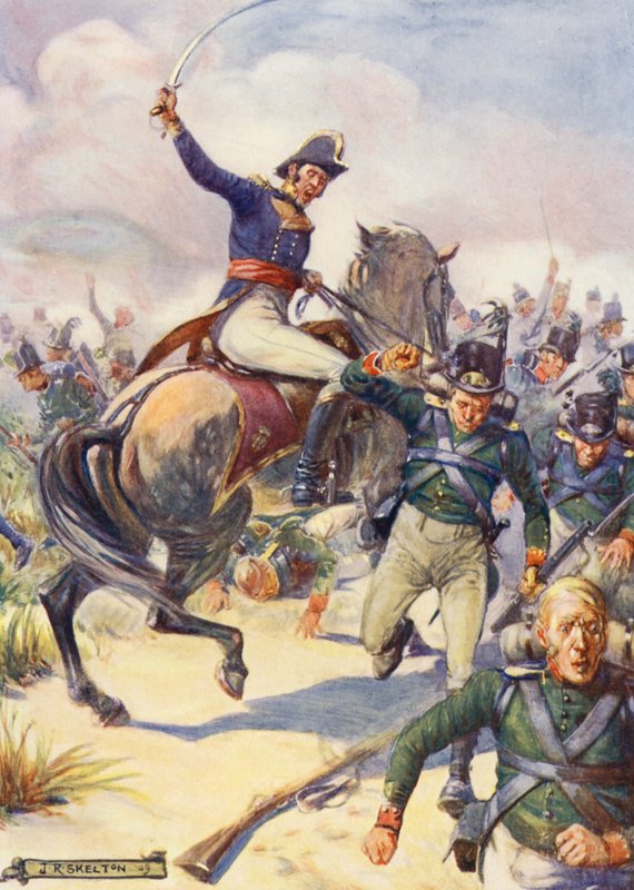 General Janssens i slaget ved Blaauwberg (fargebilder) av Joseph Ratcliffe (after) Skelton
