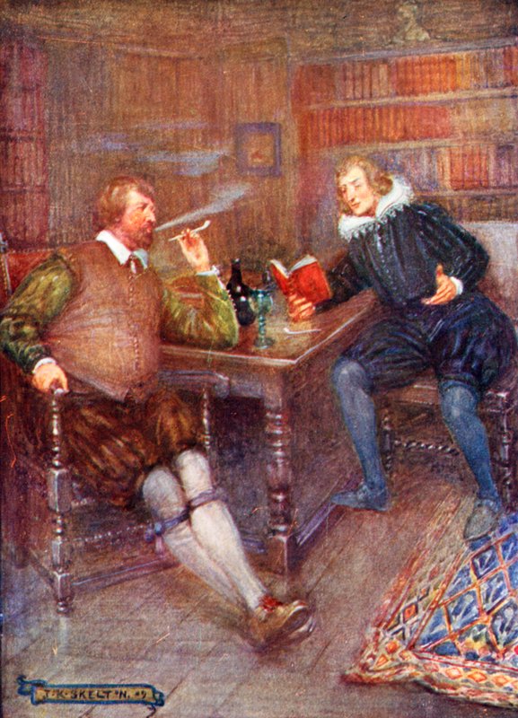 Ben Jonson (til venstre) i samtale med William Drummond av Joseph Ratcliffe Skelton