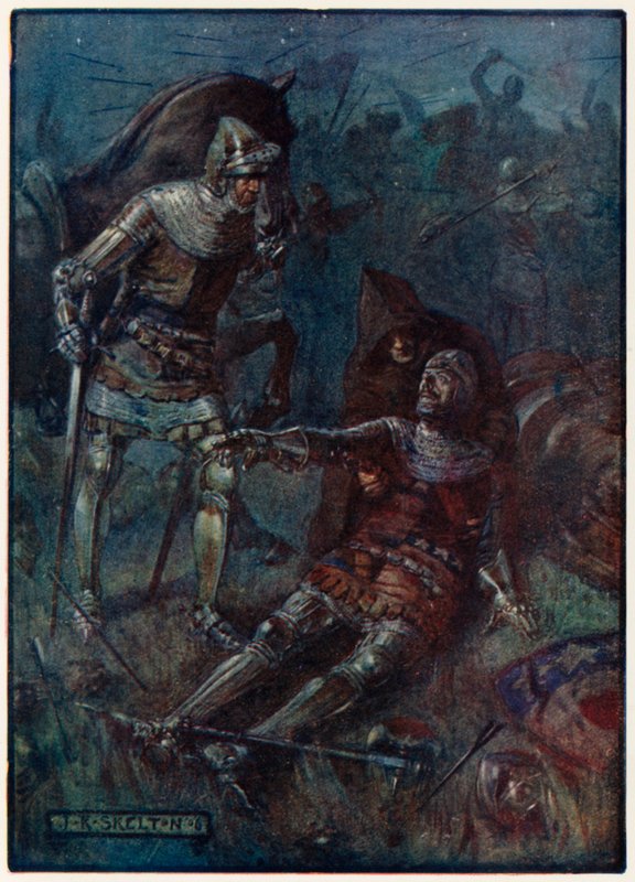 James, jarl av Douglas, i kampen ved Otterburn av Joseph Ratcliffe Skelton