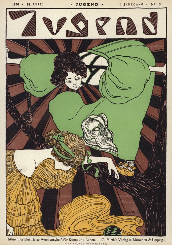 Omslagsillustrasjon til magasinet Jugend av Joseph Rudolf Witzel