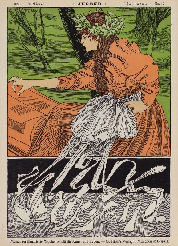 Omslagsillustrasjon for magasinet Jugend, 1896 av Joseph Rudolf Witzel