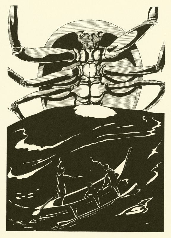Pou Amma the Crab (gravering) av Joseph Rudyard (after) Kipling