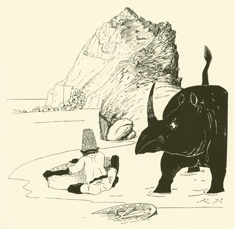 Parseen begynner å spise kaken sin (gravering) av Joseph Rudyard (after) Kipling