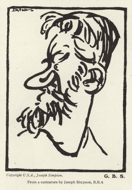 Karikatur av George Bernard Shaw av Joseph Simpson