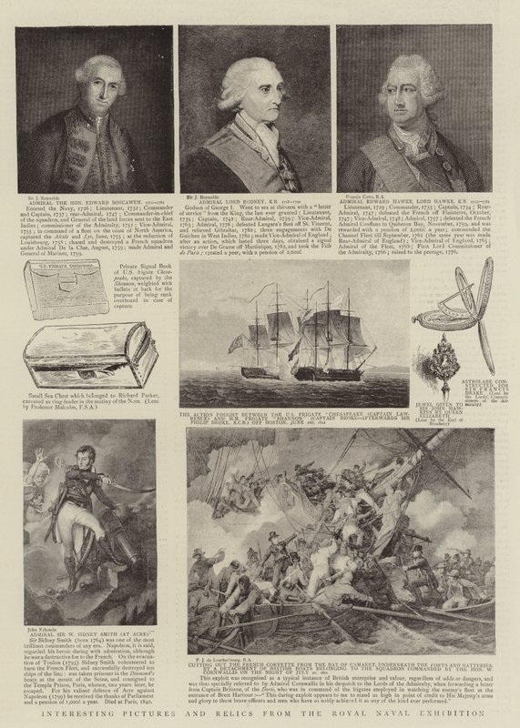 Interessante bilder og relikvier fra Royal Naval Exhibition av Joshua Reynolds