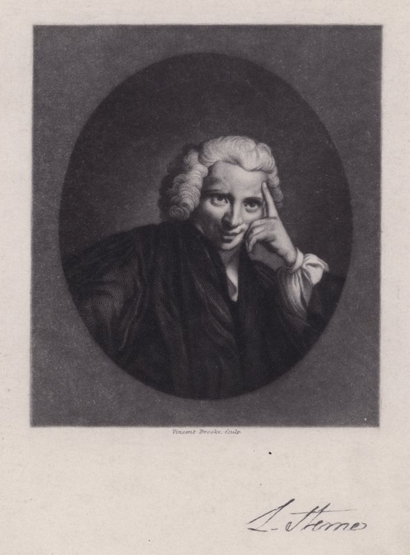 Laurence Sterne , irsk forfatter og prest, forfatter av Tristram Shandy (gravering) av Joshua (after) Reynolds