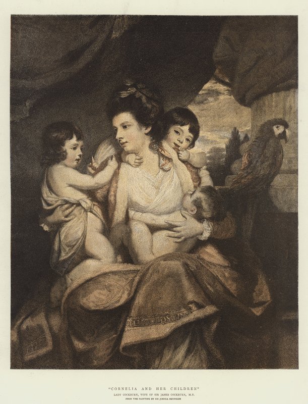 Cornelia og barna hennes (chromolitho) av Joshua Reynolds