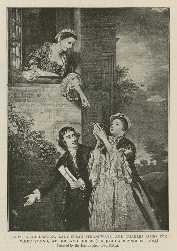Lady Sarah Lennox, Lady Susan Strangways og Charles James Fox da de var unge, på Holland House av Joshua Reynolds