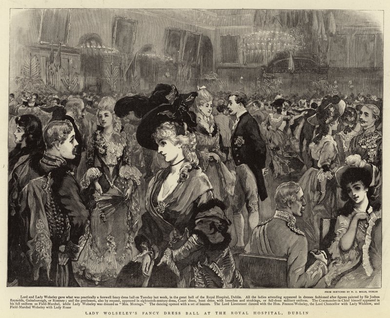 Lady Wolseleys Fancy Dress Ball på Royal Hospital, Dublin av Joshua Reynolds