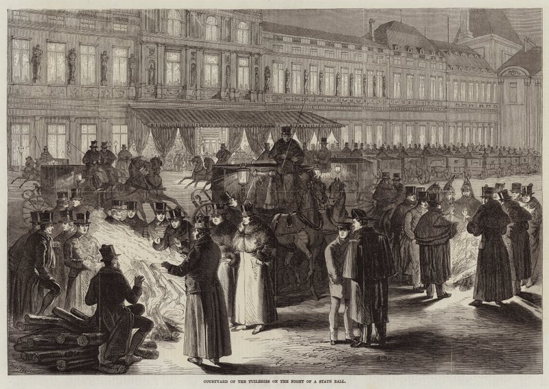 Courtyard of the Tuileries on the Night of a State Ball av Jules Pelcoq