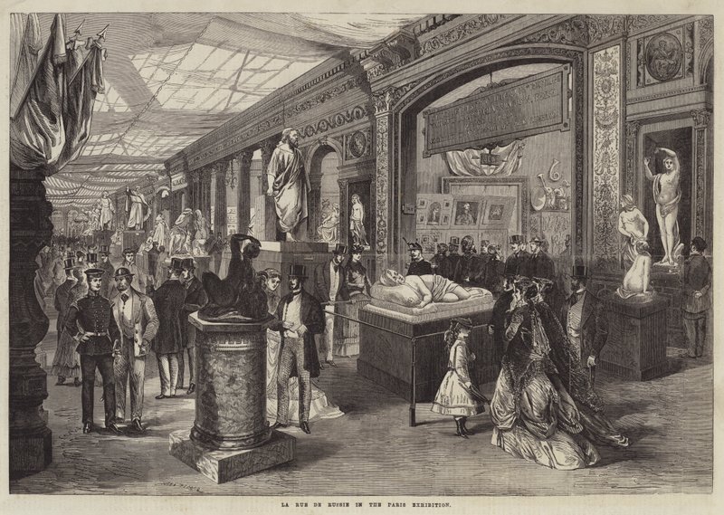 La Rue de Russie i Paris-utstillingen av Jules Pelcoq