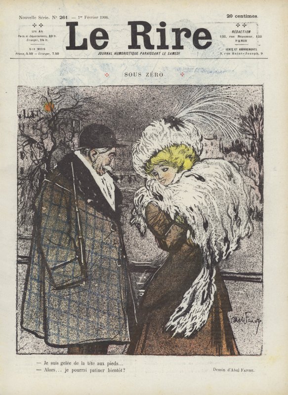 Under null. Illustrasjon for Le Rire av Jules Abel Faivre