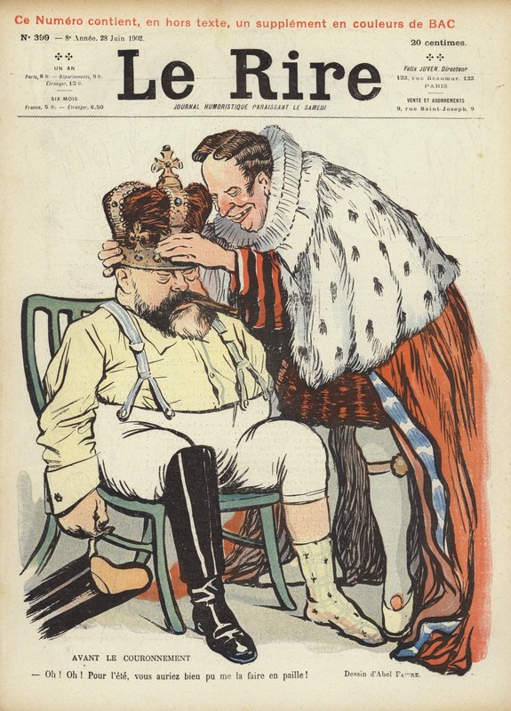 Kroningen av kong Edward VII, illustrasjon for Le Rire av Jules Abel Faivre
