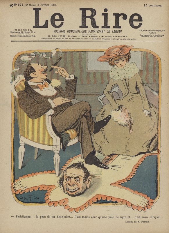 Svigermors hud, illustrasjon for Le Rire av Jules Abel Faivre