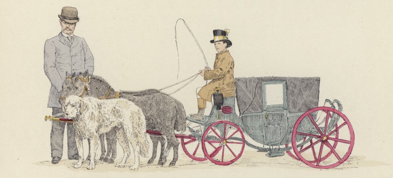 Dvergenes vogn (farge litho) av Jules Arsene (after) Garnier