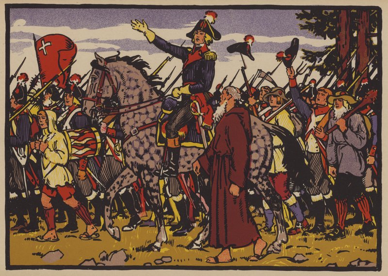 Alois von Reding og motstanden til Schwyz mot den helvetiske republikken pålagt av det revolusjonære Frankrike av Jules Courvoisier