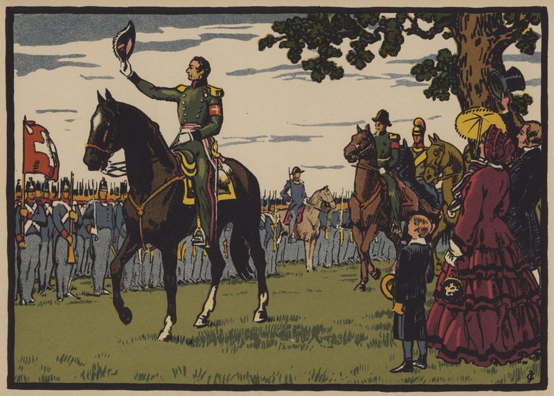 Guillaume Henri Dufour , sveitsisk general og ingeniør (farge litho) av Jules Courvoisier
