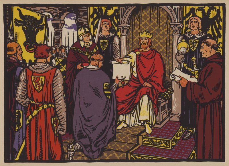 The Holy Roman Emperor Henry VII granting imperial immediacy to the Canton of Uri av Jules Courvoisier