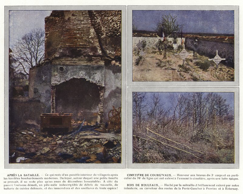 Etter slaget, Courgivaux kirkegård, Birch Woods av Jules Gervais Courtellemont