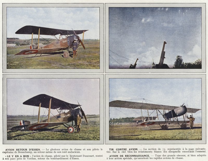Fly retur fra Essen, skyting mot fly, Det er gode, rekognoseringsfly av Jules Gervais Courtellemont