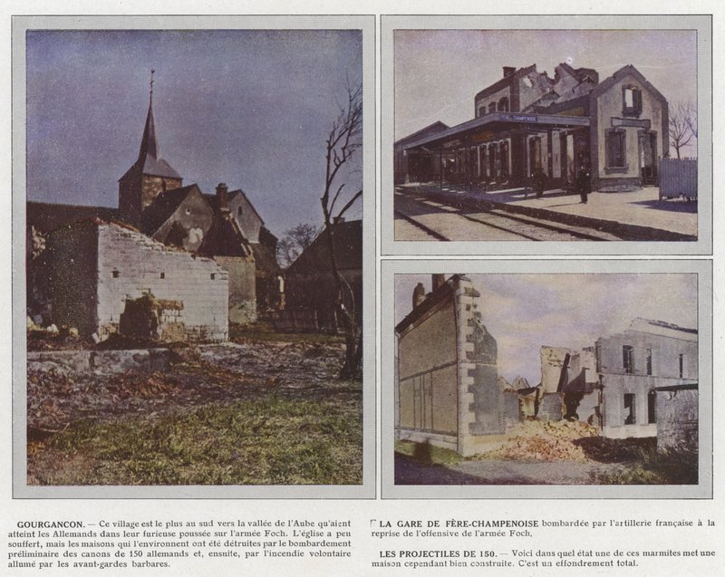 Gourgancon, La Gare de Fere-Champenoise, Les Projectiles de 150 av Jules Gervais Courtellemont