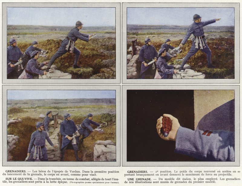 Grenadierer, grenaderer, Sur Le Qui-Vive, en granat av Jules Gervais Courtellemont
