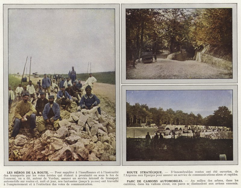 The Heroes of the Road, Strategic Route, Automobile Truck Park av Jules Gervais Courtellemont