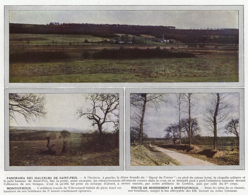 Panorama over Saint-Prix-høydene, Montgivroux, Route de Mondement a Montgivroux av Jules Gervais Courtellemont