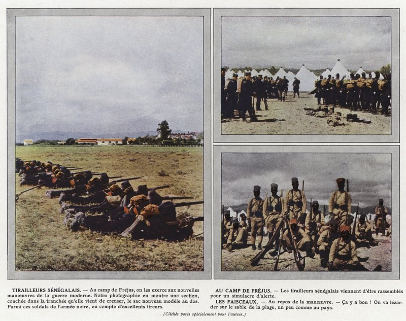 Senegalesiske skyttere, At Camp Frejus, The Beams av Jules Gervais Courtellemont