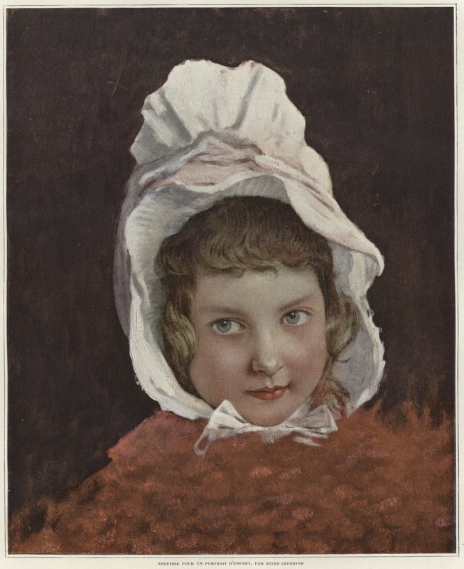 Skisse for et portrett av et barn av Jules Joseph Lefebvre