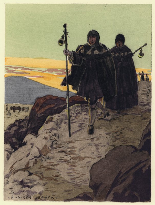 Illustrasjon til Casanovas memoarer (fargelitografi) av Jules Marie Auguste Leroux