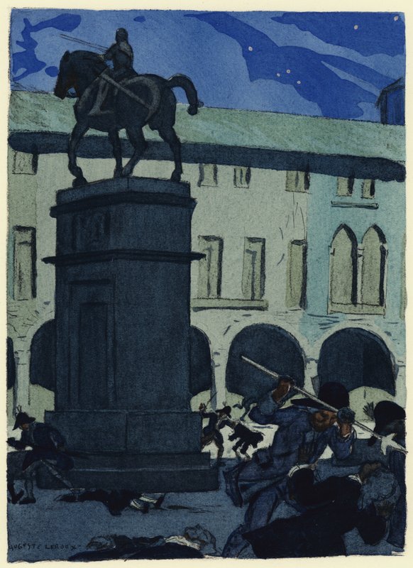 Illustrasjon til Casanovas memoarer (fargelitografi) av Jules Marie Auguste Leroux