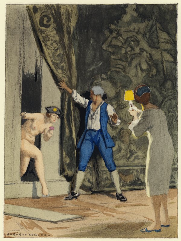 Illustrasjon til Casanovas memoarer (fargelitografi) av Jules Marie Auguste Leroux