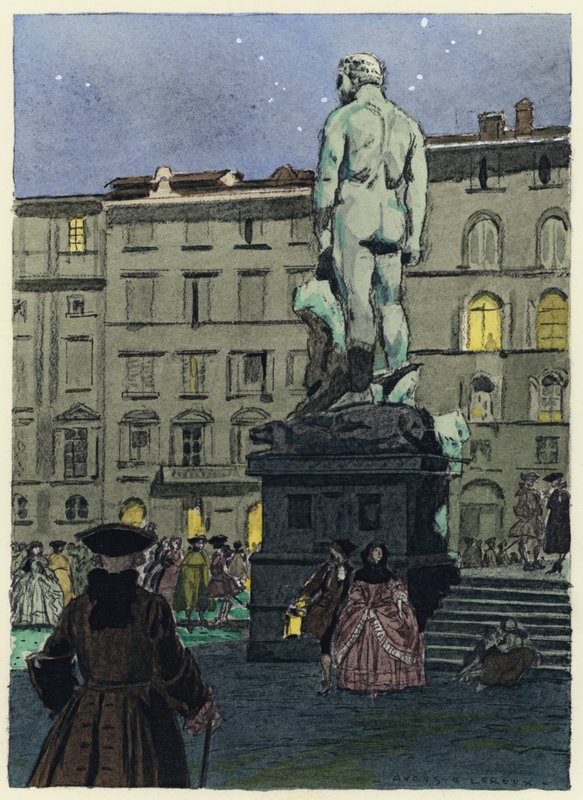 Illustrasjon til Casanovas memoarer (fargelitografi) av Jules Marie Auguste Leroux