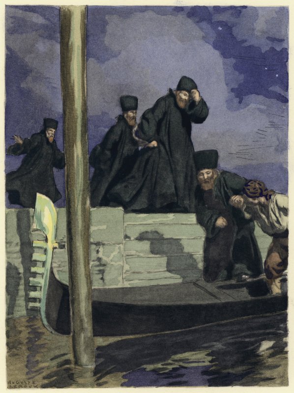 Illustrasjon til Casanovas memoarer (fargelitografi) av Jules Marie Auguste Leroux