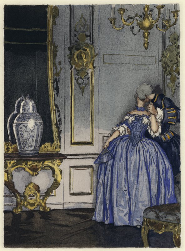 Illustrasjon til Casanovas memoarer (fargelitografi) av Jules Marie Auguste Leroux