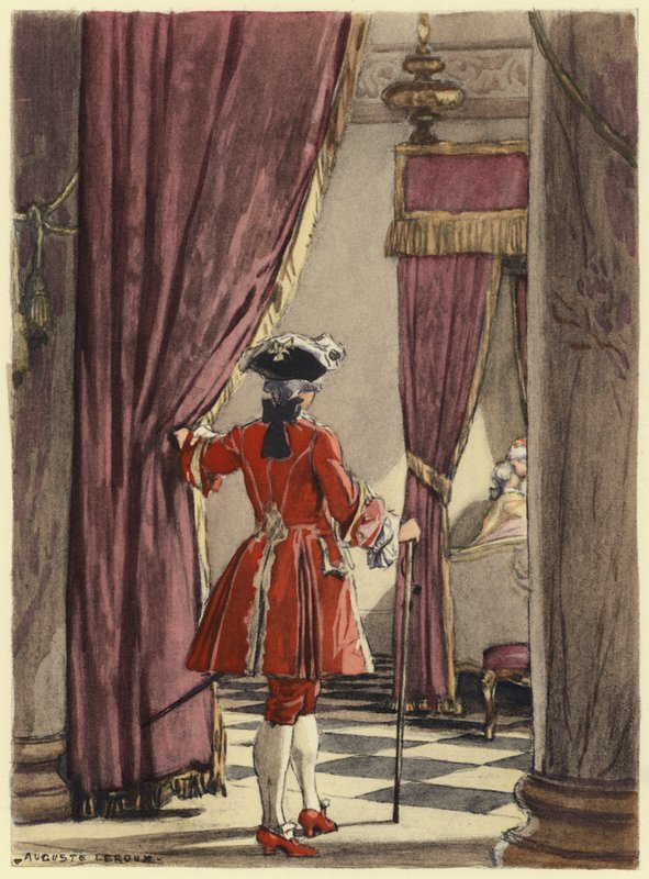 Illustrasjon til Casanovas memoarer (fargelitografi) av Jules Marie Auguste Leroux