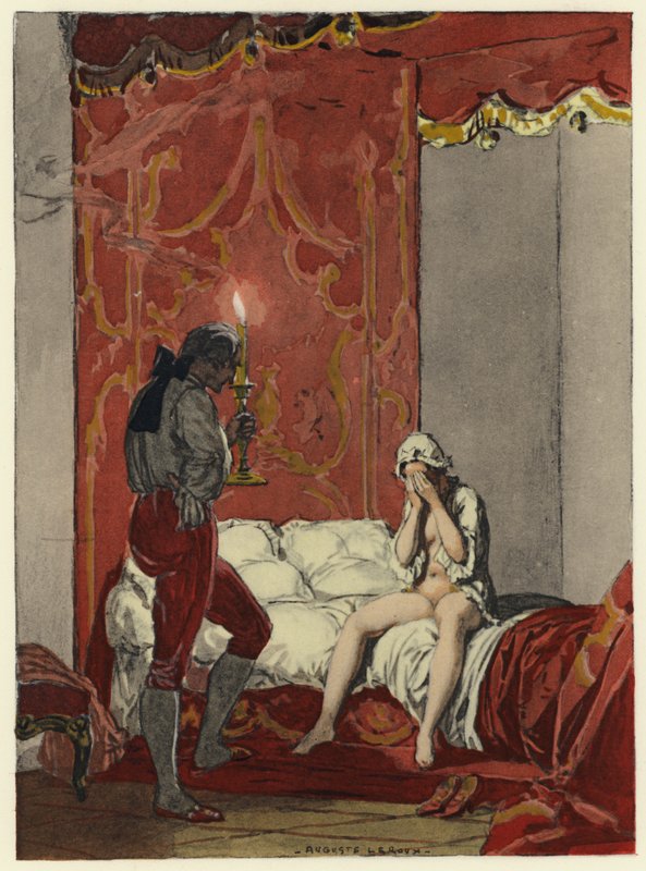 Illustrasjon til Casanovas memoarer (fargelitografi) av Jules Marie Auguste Leroux
