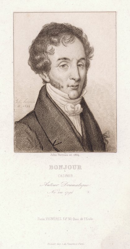 Casimir Bonjour , fransk dramatiker (gravering) av Jules Porreau