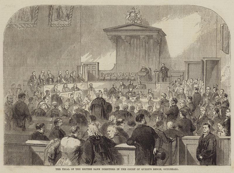 Rettssaken mot de britiske bankdirektørene i Court of Queens Bench, Guildhall av Julian Portch
