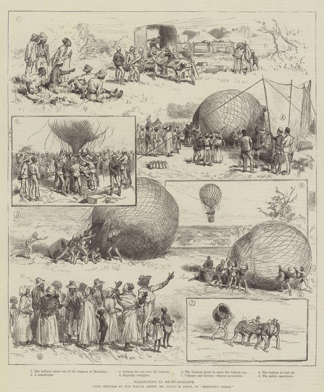 Ballongfart i Bechuanaland av Julius Mandes Price