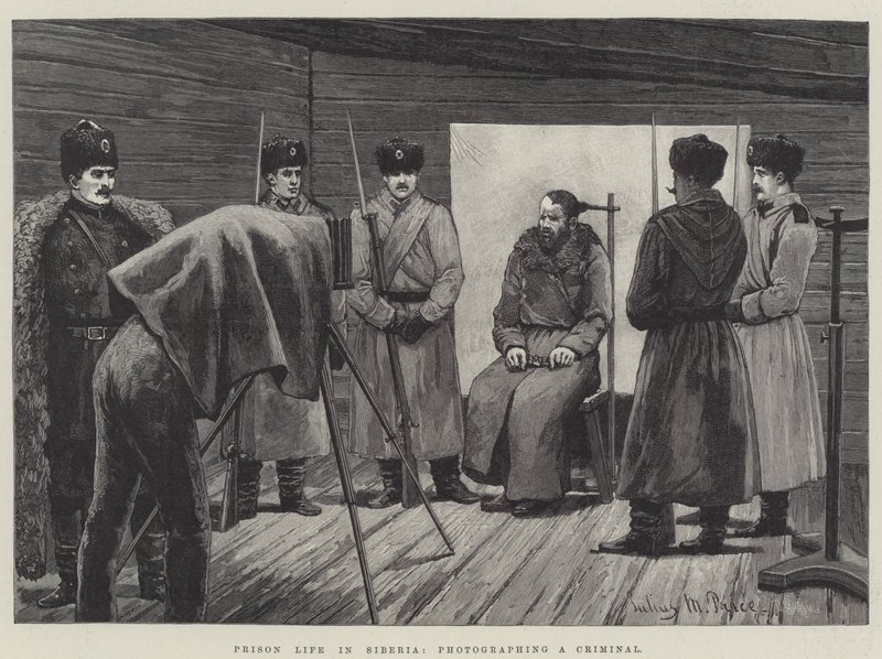 Prison Life in Sibir, fotografering av en kriminell av Julius Mandes Price