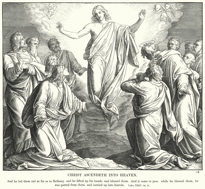Kristus stiger opp til himmelen (gravering) av Julius (after) Schnorr von Carolsfeld