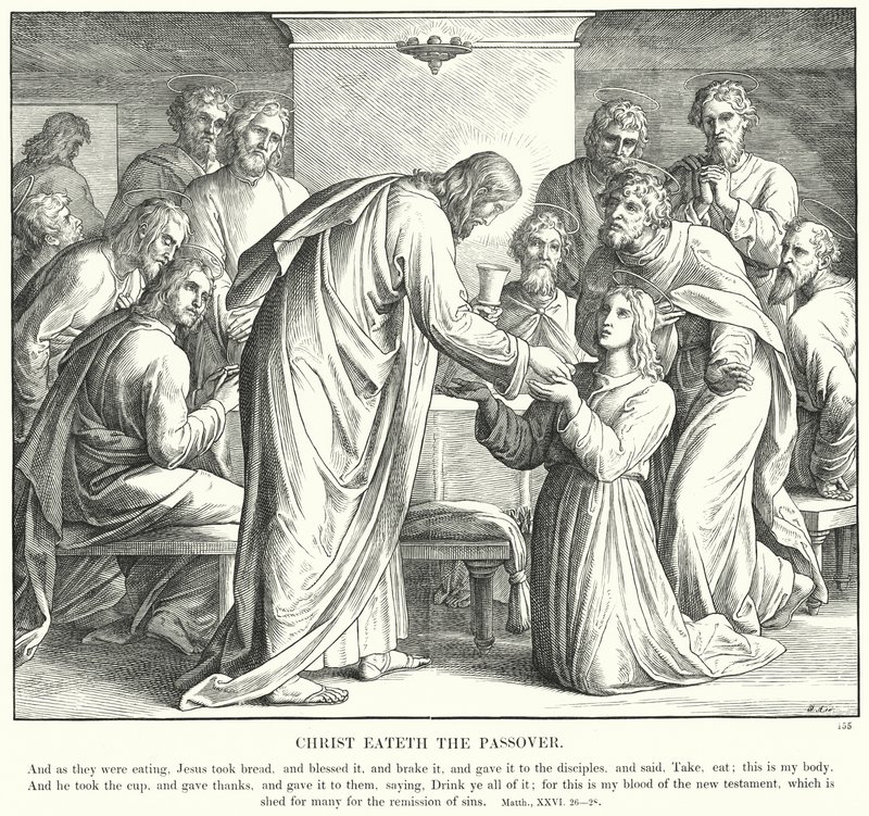 Kristus spiser påsken (gravering) av Julius (after) Schnorr von Carolsfeld