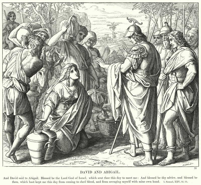 David og Abigail (gravering) av Julius (after) Schnorr von Carolsfeld