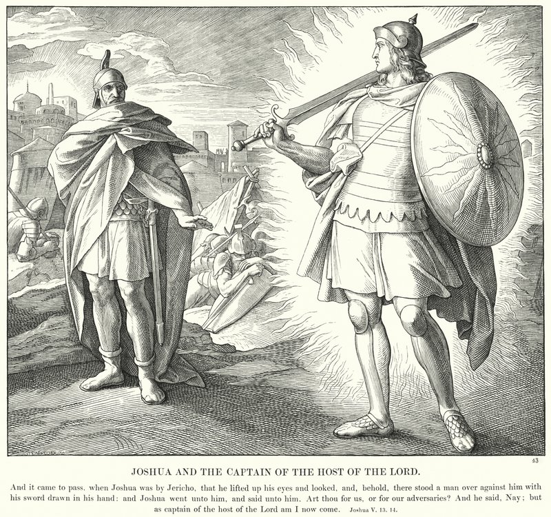 Josva og kapteinen for Herrens hær (gravering) av Julius (after) Schnorr von Carolsfeld