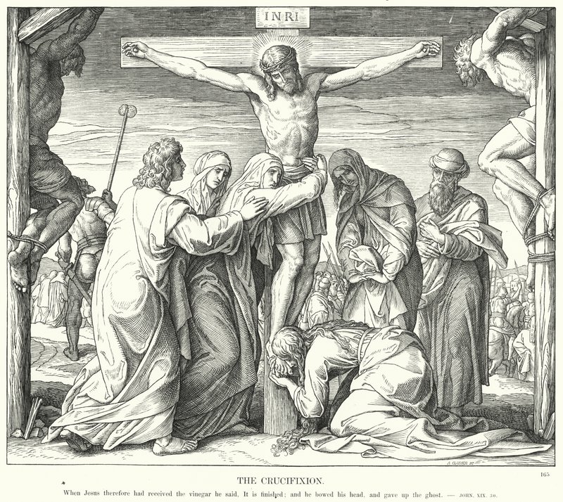 Korsfestelsen (gravering) av Julius (after) Schnorr von Carolsfeld