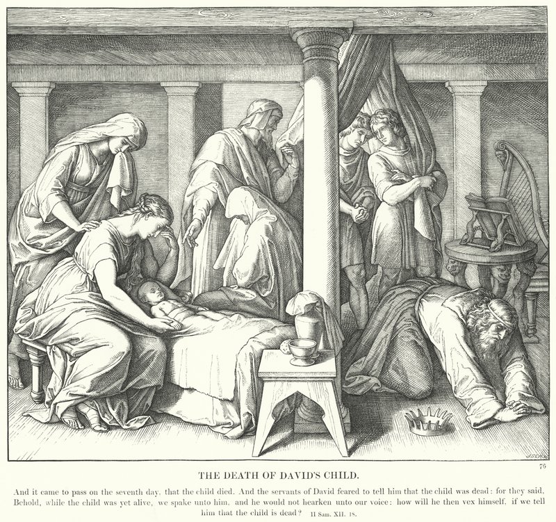 Davids barns død (gravering) av Julius (after) Schnorr von Carolsfeld