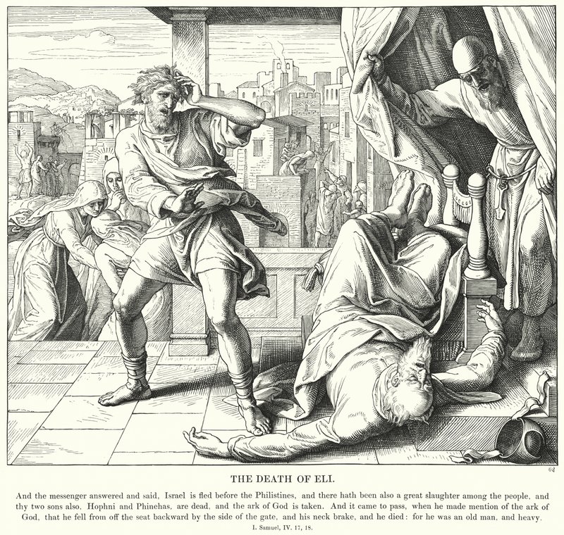 Elis død (gravering) av Julius (after) Schnorr von Carolsfeld